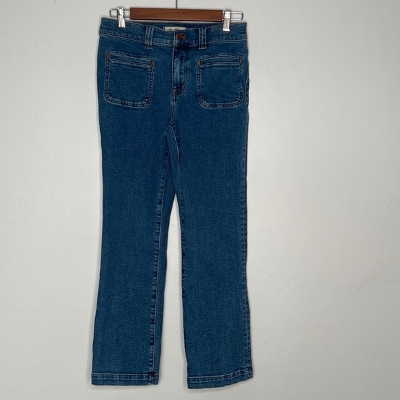 Madewell Mid-Rise Kick Out Jeans Elkton Wash Size 27 Stretch Denim N0636 - Picture 2 of 7